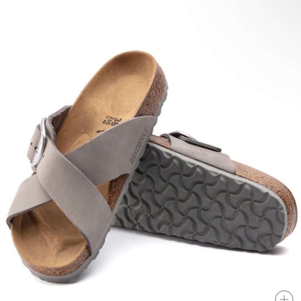 COPY - NIB BIRKENSTOCK SIENA BIG BUCKLE 8-8.5 (39) DOVE GRAY M/N